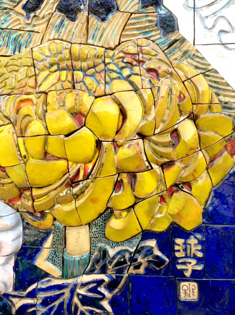 陶板レリーフ「江戸の四季 」部分