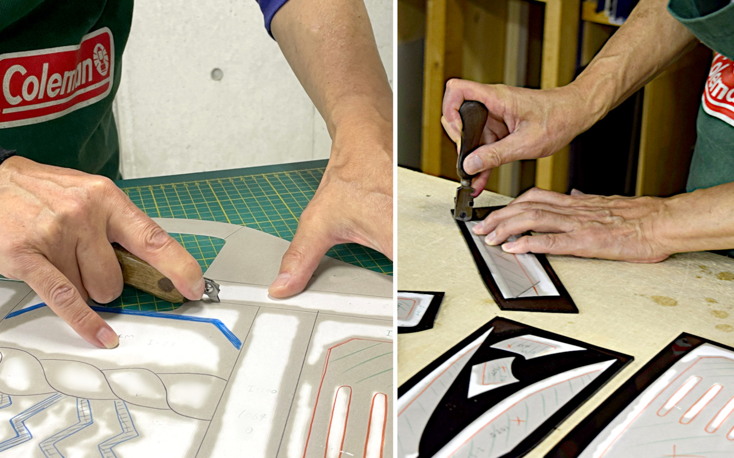 Stained glass artwork “The Vibrant Colors of Higo” — Production process 2