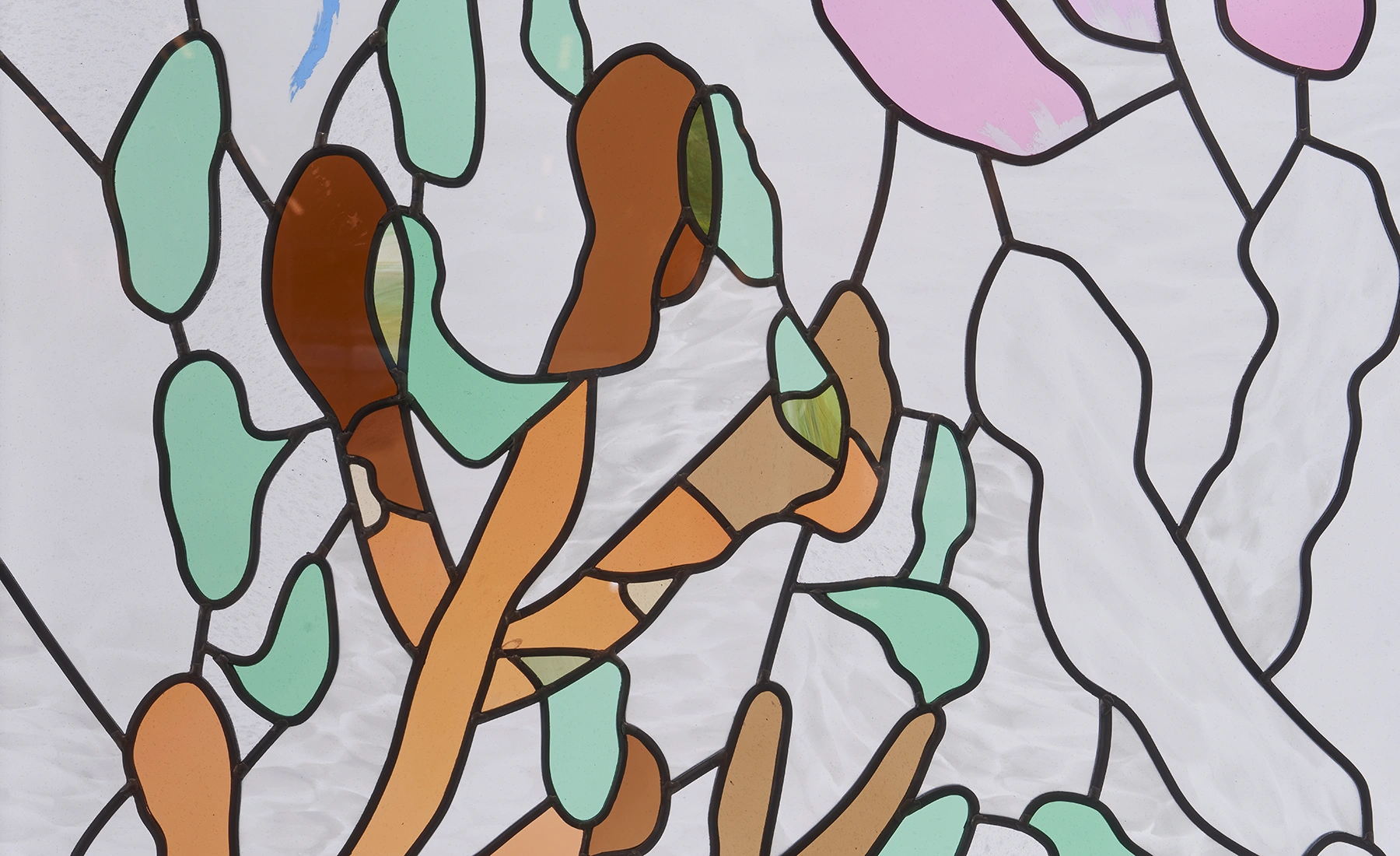 Detail of the stained glass artwork “The Root of Life”