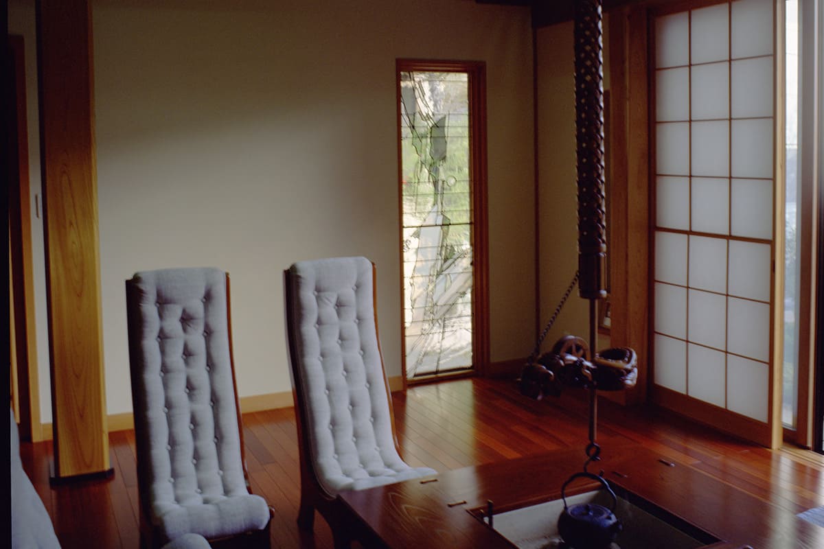 The Stained Glass artwork “Gentle Hesitatipns,” installed on a wall in a private residence