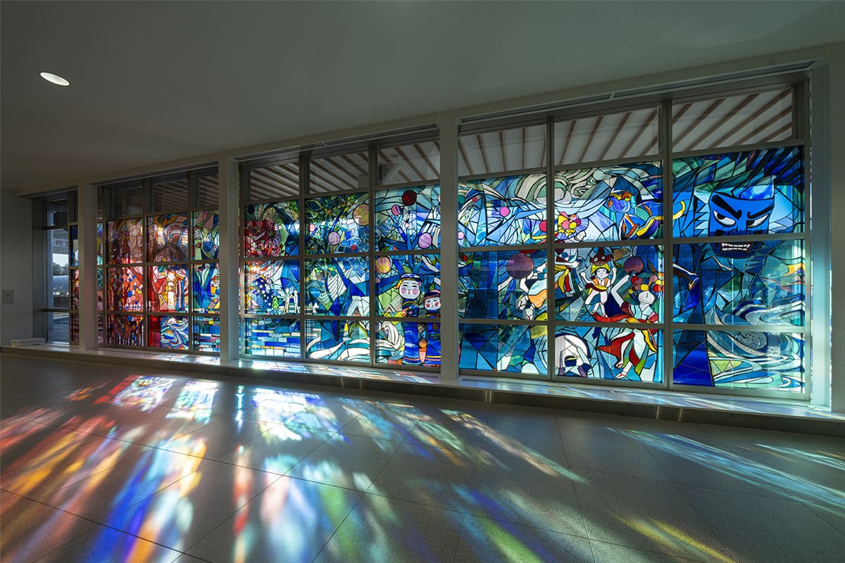 The Public Art “To the Deep Blue Forests,” installed at Aomori Airport